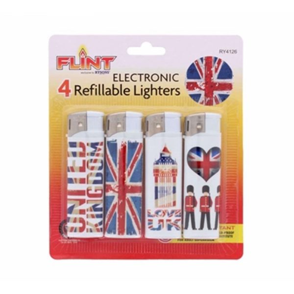 ELECTRONIC LIGHTERS PACK OF 4-LONDON