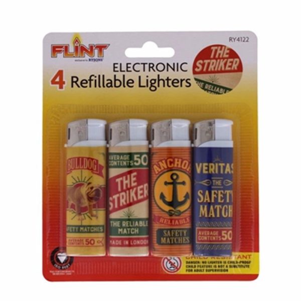 ELECTRONIC LIGHTERS PACK OF 4-RETRO