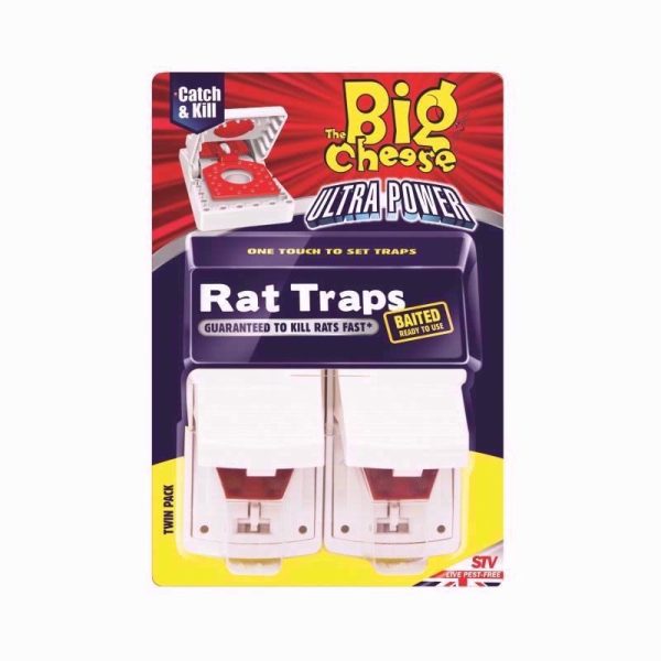 THE BIG CHEESE ULTRA POWER RAT TRAPS TWIN PACK