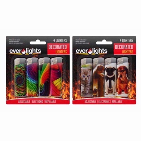 EVERLIGHTS PACK OF 4 LIGHTERS THEMED