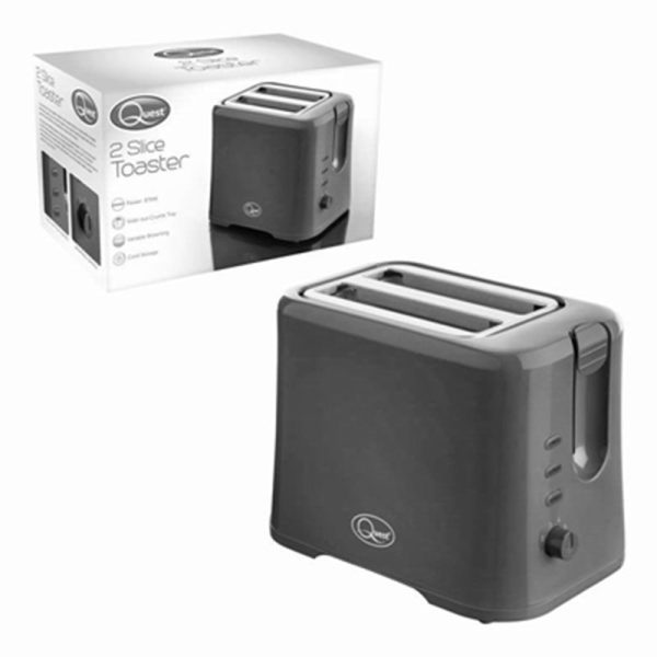 QUEST GREY TOASTER 2 SLICE 34889 20.10