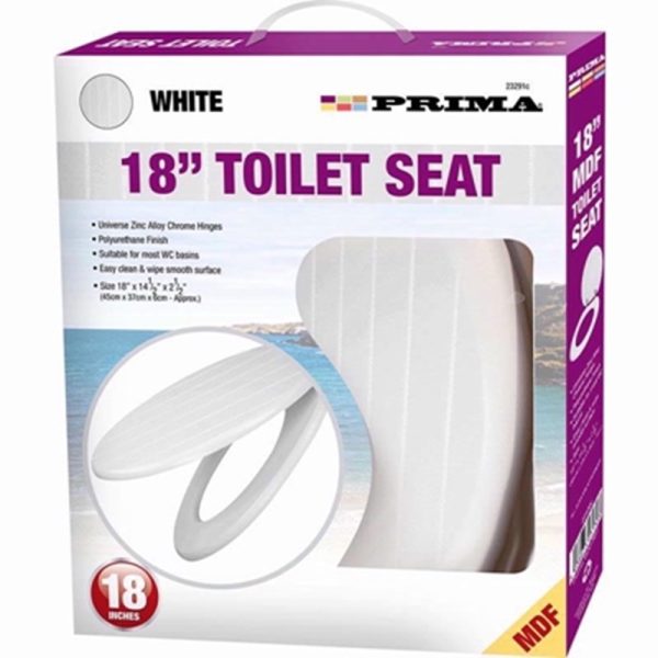 PRIMA MDF TOILET SEAT WHITE GROOVED