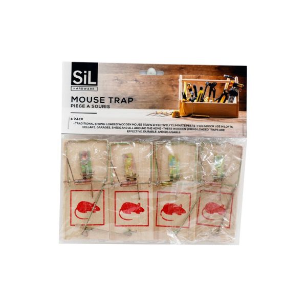 SIL MOUSE TRAPS WOODEN 4PC