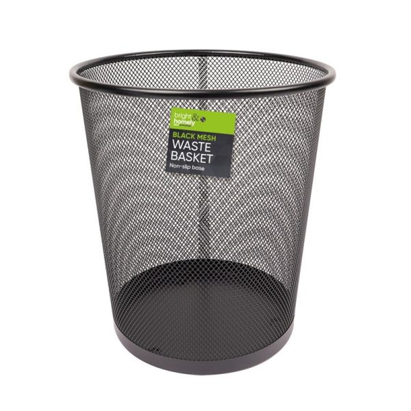 BRIGHT & HOMELY WASTE PAPER BIN MESH BLACK