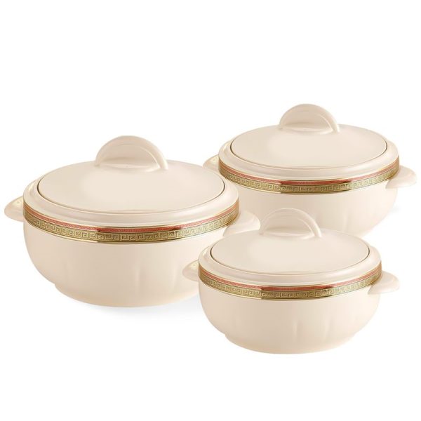 ROYALFORD CASSEROLE SET BEIGE 3PC