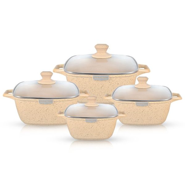 ROYALFORD DIE CAST COOKWARE SET 4PCS BEIGE (SP01)