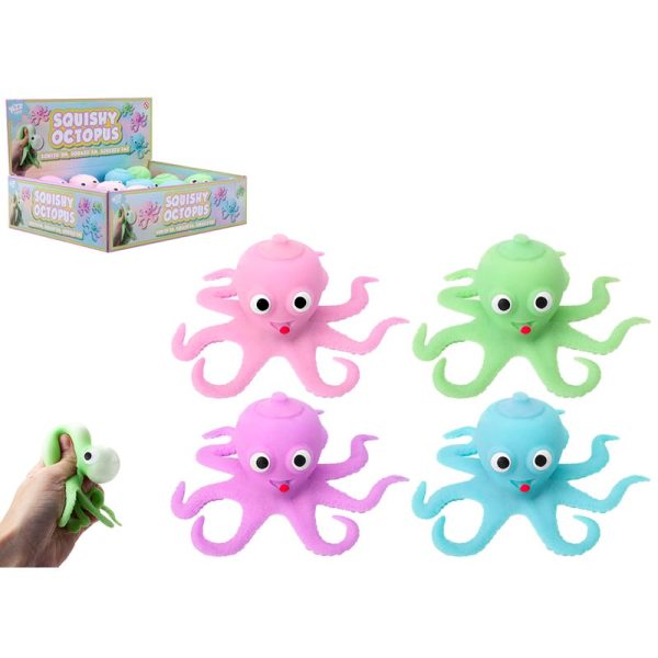 PASTEL SQUISHY OCTOPUS 10.5CM PACK OF 12