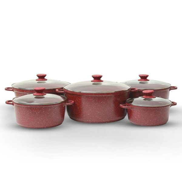 ROYALFORD DIE CAST COOKWARE SET 5 PCS RED (SP01)