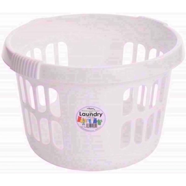 WHAM CASA WHITE ROUND LAUNDRY BASKET