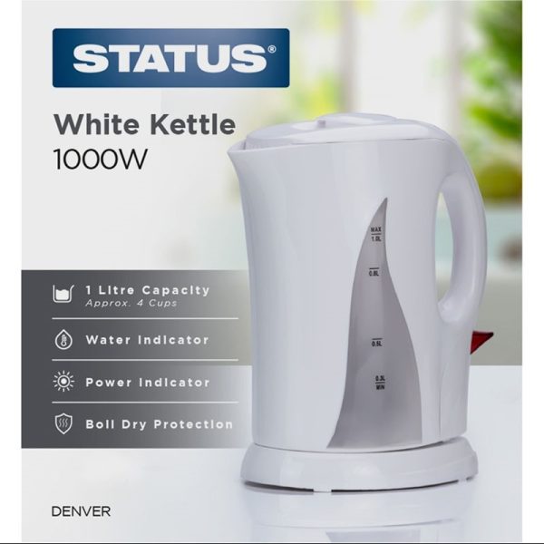 STATUS DENVER KETTLE 1LTR WHITE