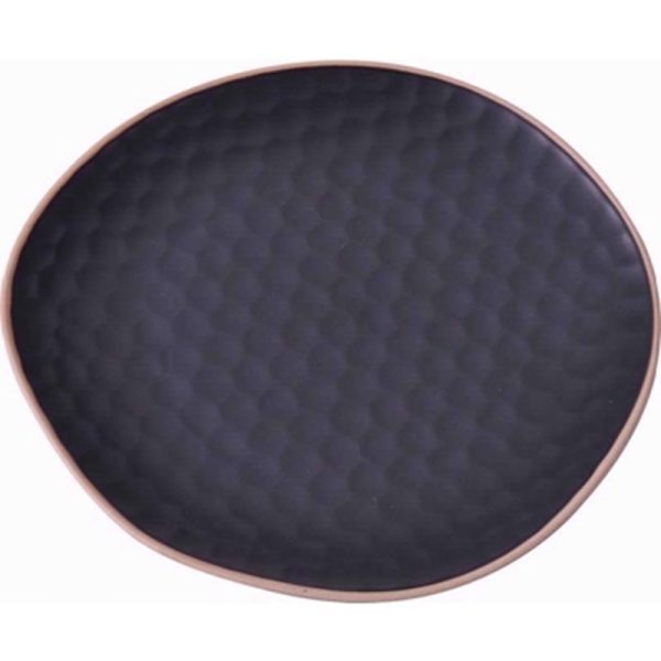 STONEWARE PLATE BLACK 22 CM