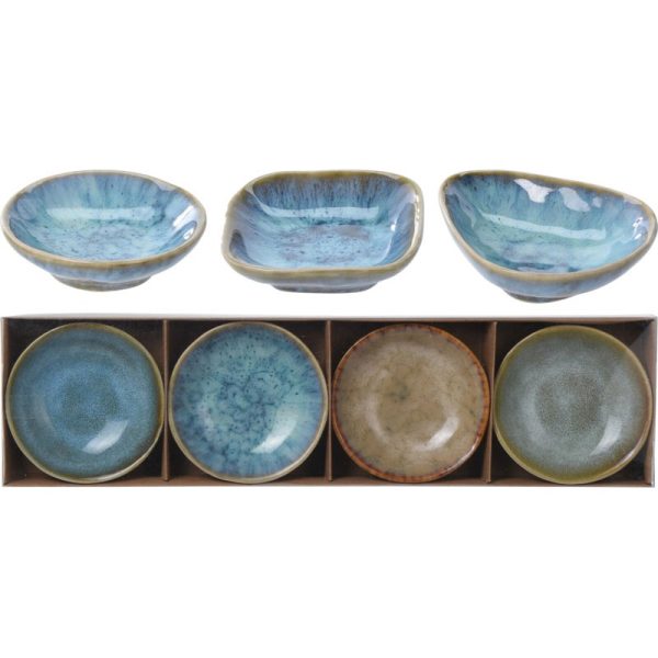 STONEWARE SNACK BOWL PACK OF 4 ASS