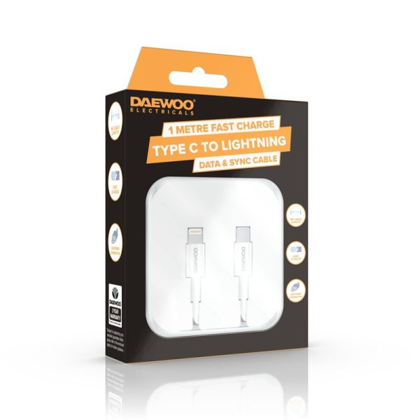 DAEWOO 1MTR USB-C TO 8 PIN LIGHTING CABLE ELA