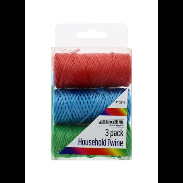 RYSONS TWINE HOUSEHOLD MULTI COLOURED PACK OF 3