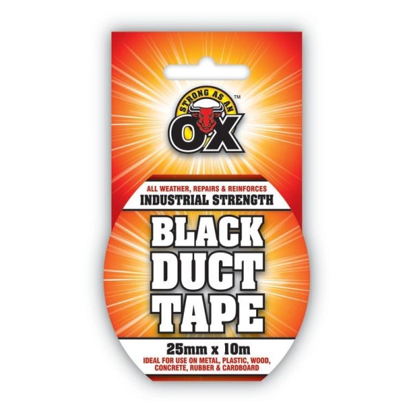 SAAO DUCT TAPE BLACK 25MMX10M