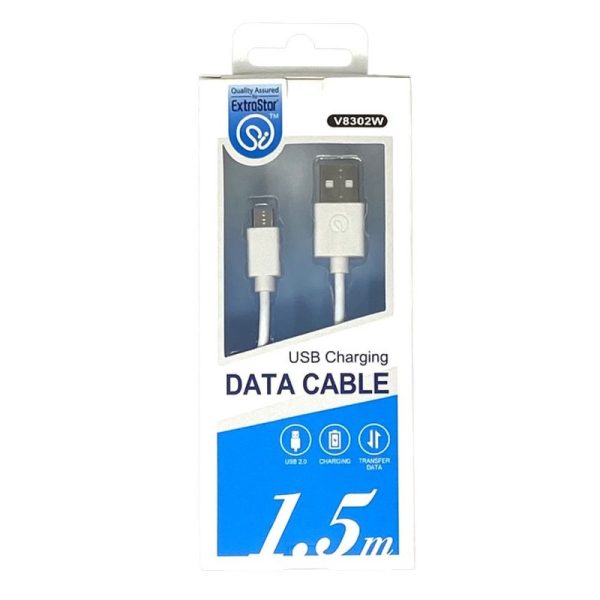 EXTRASTAR MICRO USB CABEL 1.5M WHITE