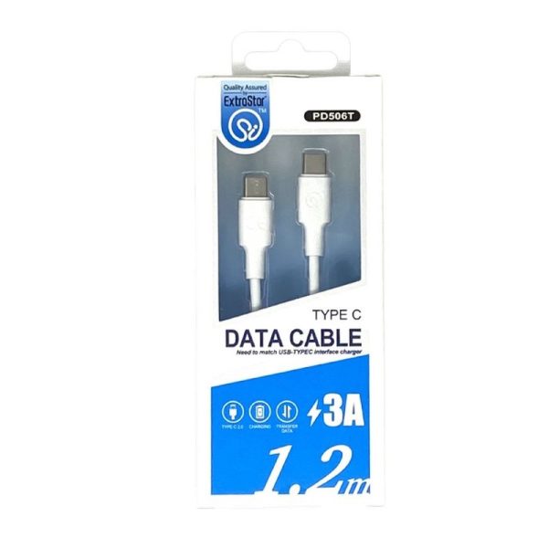 EXTRASTAR TYPE C TO TYPE C CABLE 1.2M WHITE