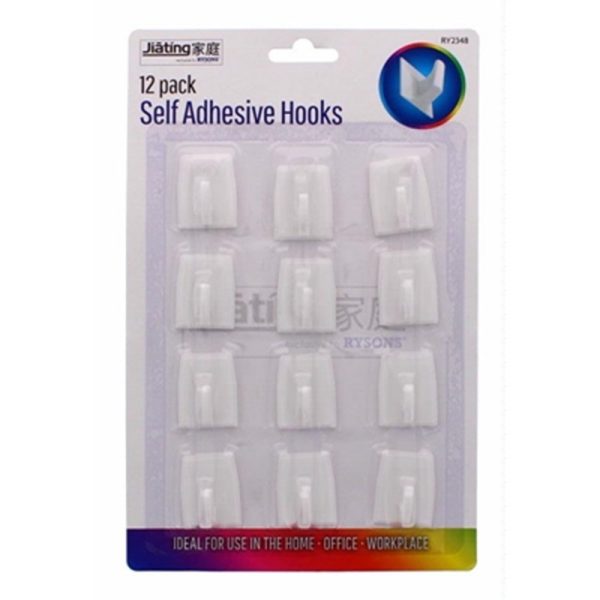 SELF ADHESIVE HOOKS PACK OF 12