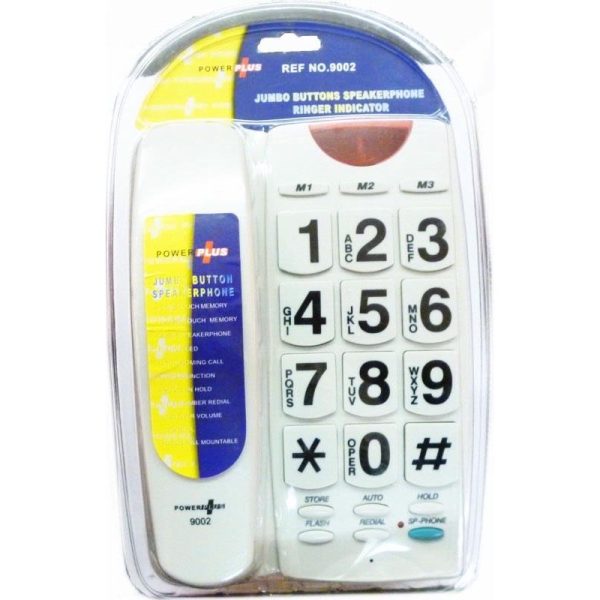 POWERPLUS LGE BIG BUTTON PHONE WHITE