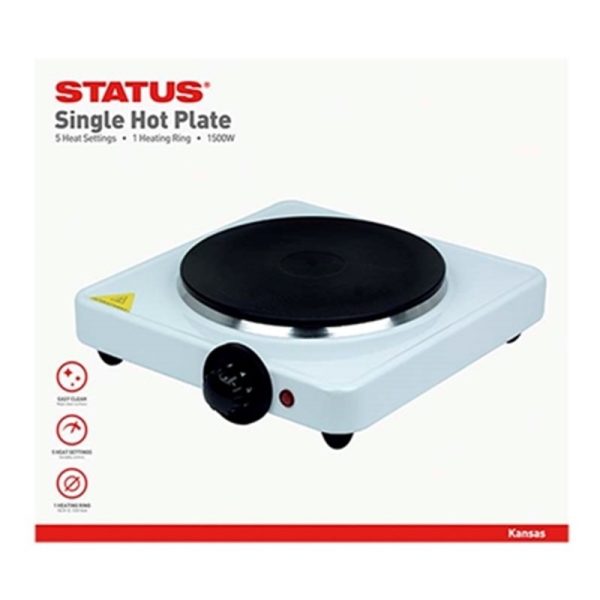 STATUS KANSAS SINGLE HOT PLATE 1500W 14.12