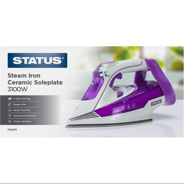 STATUS MIAMI STEAM IRON 3000W PURPLE