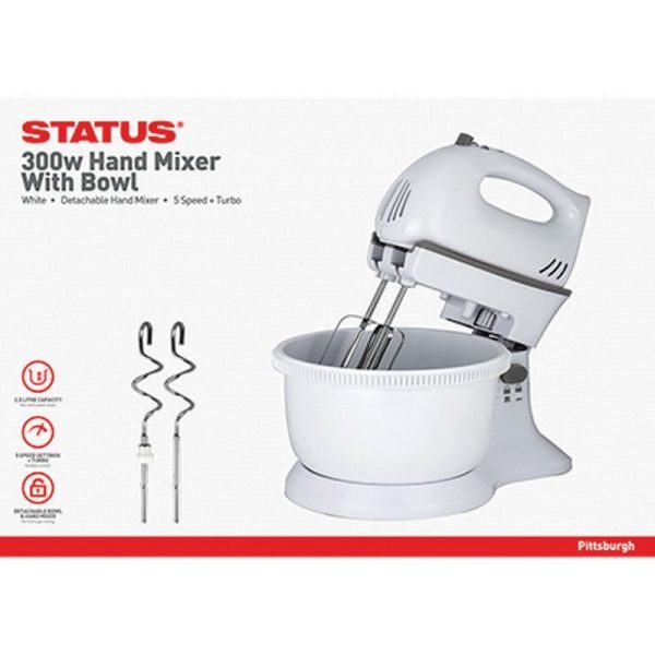 STATUS PITTSBURGH H/MIXER&BOWL 300W WHITE