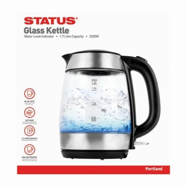 STATUS PORTLAND GLASS KETTLE 1.7LT