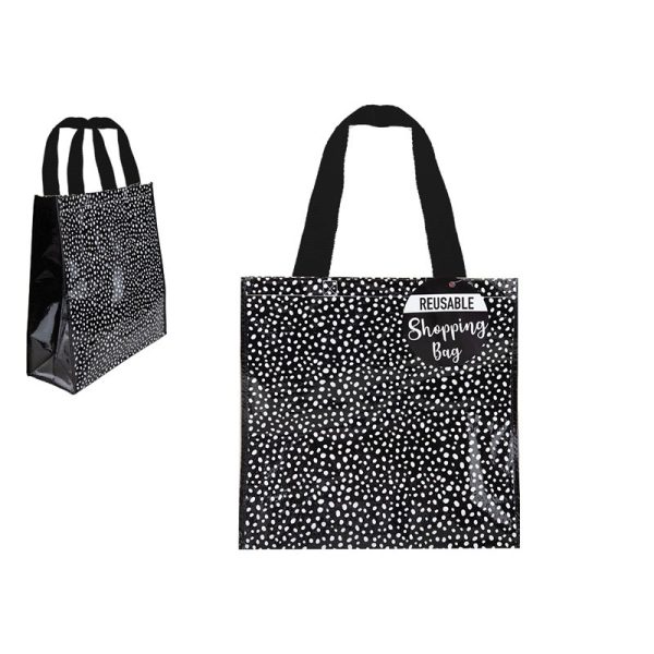 SHOPPING BAG PP WOVEN SPECKLE DESIGN 40X40X15