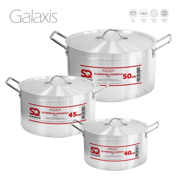 GALAXIS ALUMINIUM CATERING SET 3 PC AQUILLA 40-45-50CM