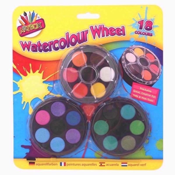 ART BOX PAINTS WATERCOLOUR WHEEL 18