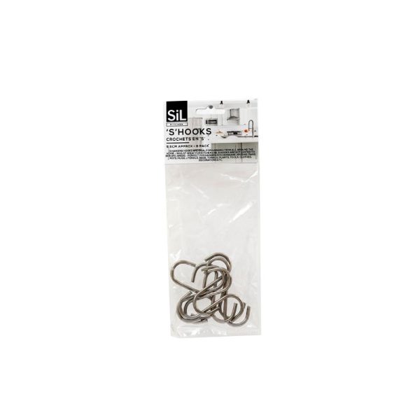 SIL S HOOKS 5.5CM PACK OF 6