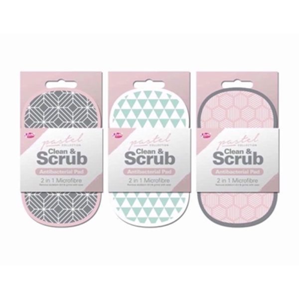 ANTIBAC SCRUB PAD 2 IN 1 PASTEL