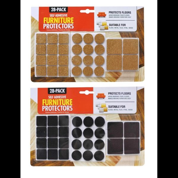 SKID PROTECTORS CORK/FELT 28PC