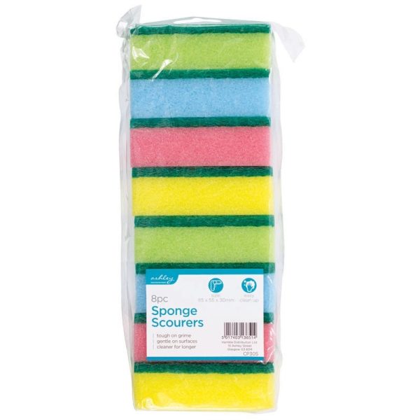 ASHLEY SPONGE SCOURERS 8PCE