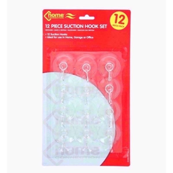 SUCTION HOOKS - 12PCE ASST SIZES