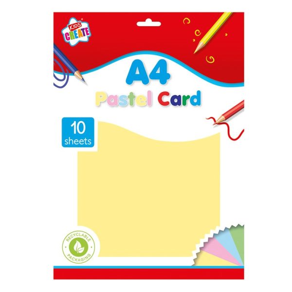 KIDS CREATE CARD A4 PASTEL 10 SHEETS