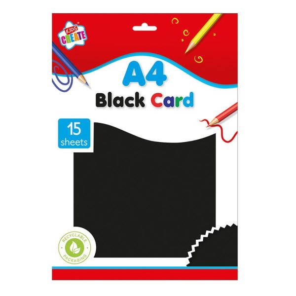 KIDS CREATE CARD A4 BLACK 15 SHEETS