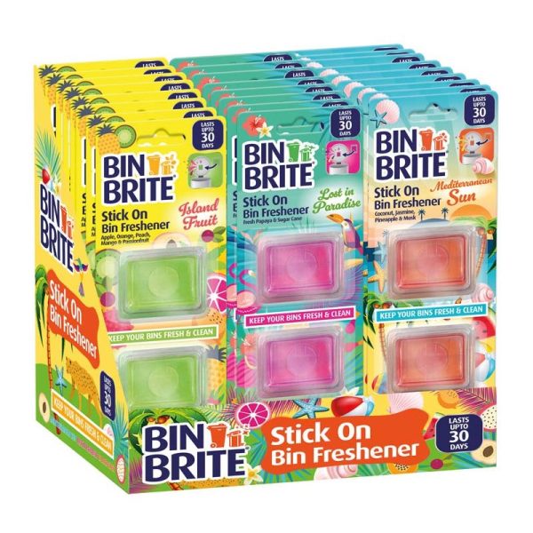 BIN BRITE STICK ON FRESHENER 3 ASS PACK OF 2