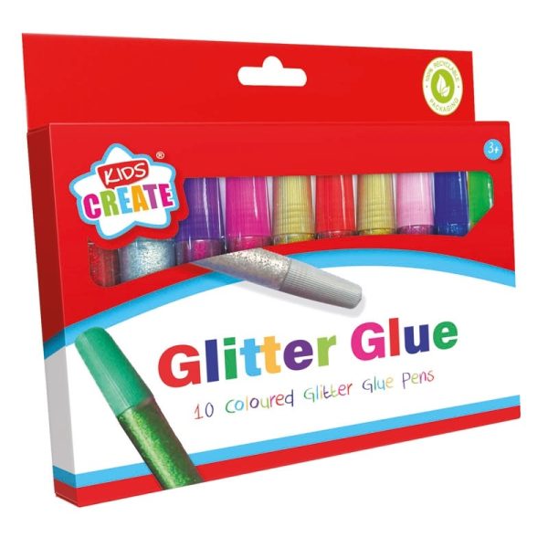 KIDS CREATE GLITTER GLUE PENS 10