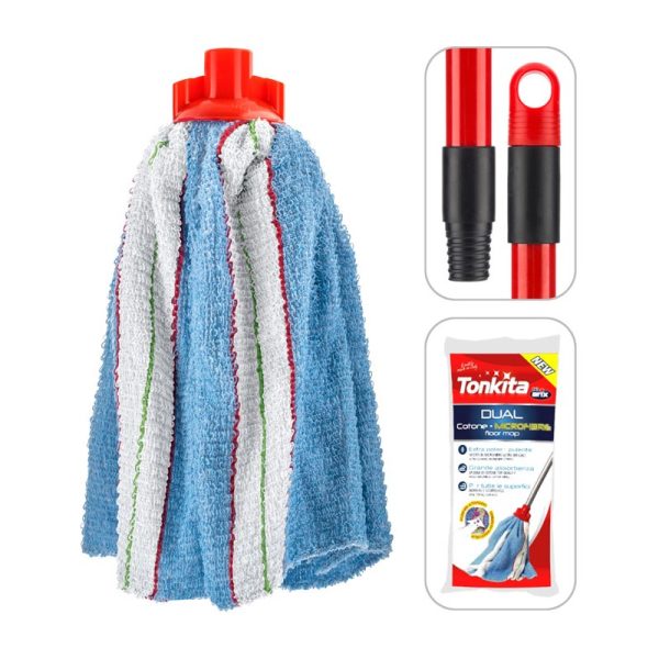 TONKITA MOP & HANDLE COTTON & MICROFIBRE