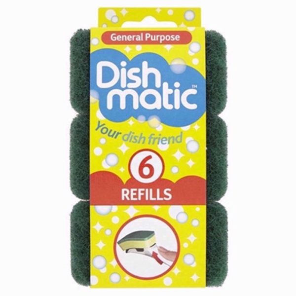 DISHMATIC REFILLS 6PC GREEN