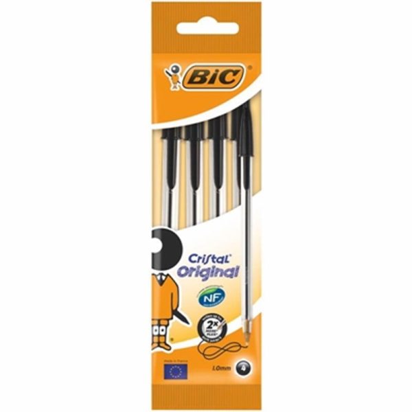 BIC POUCH 4 BLACK PENS