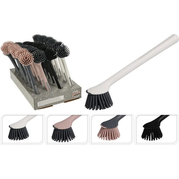 DISHWASHING BRUSH 21 X 4 X 5CM 4 ASSORTED