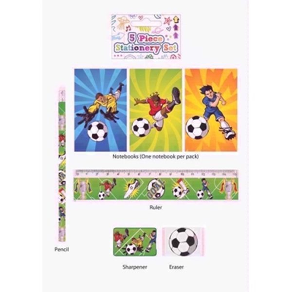 RAINBOW STATIONERY SET FOOTBALL PACK OF 24