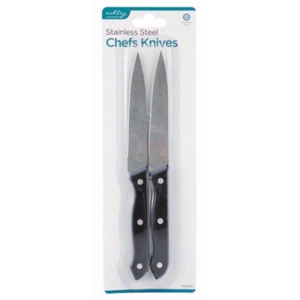 ASHLEY CHEFS KNIVES STAINLESS STEEL PACK OF 2