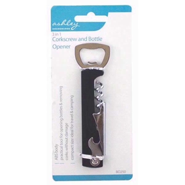 ASHLEY CORKSCREW/BOTTLE OPENER 3 IN 1