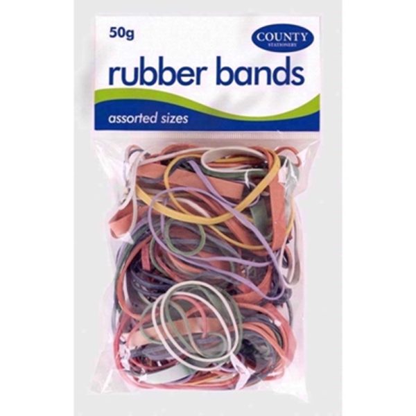 COUNTY RUBBER BANDS COLOURED 50G