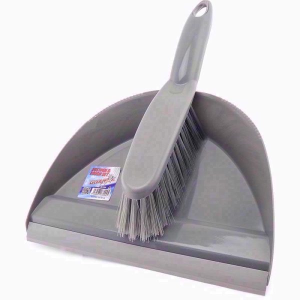 GLEAMAX DUSTPAN & BRUSH SILVER