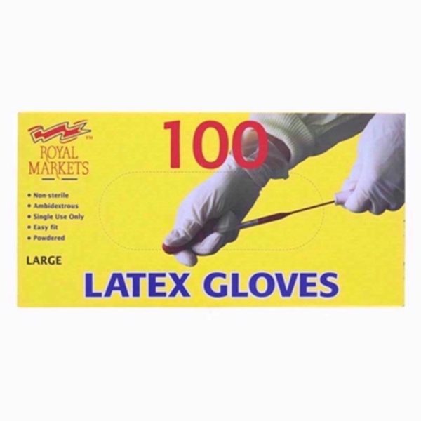 ROYAL MARKETS GLOVE LATEX POWDERED 100PCS LARGE