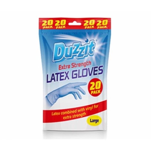 DUZZIT LATEX GLOVES LARGE PACK OF 20